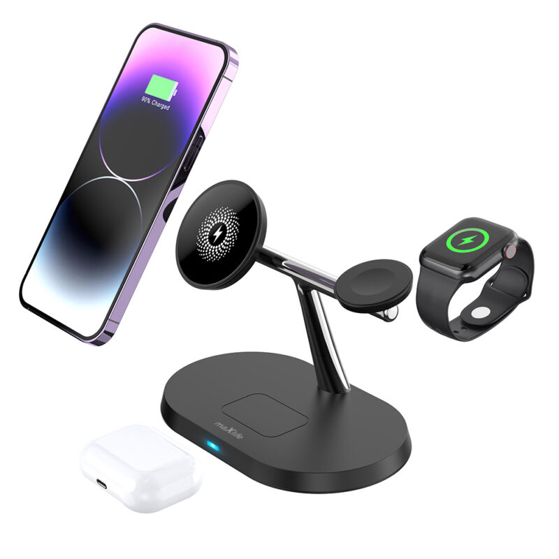 Maxlife MXWC-03 magnetic wireless charger 15W black 3in1 - Bild 6