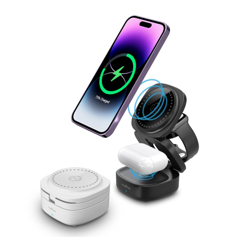 Maxlife MXWC-06 magnetic wireless charger 15W white 3in1 - Bild 3