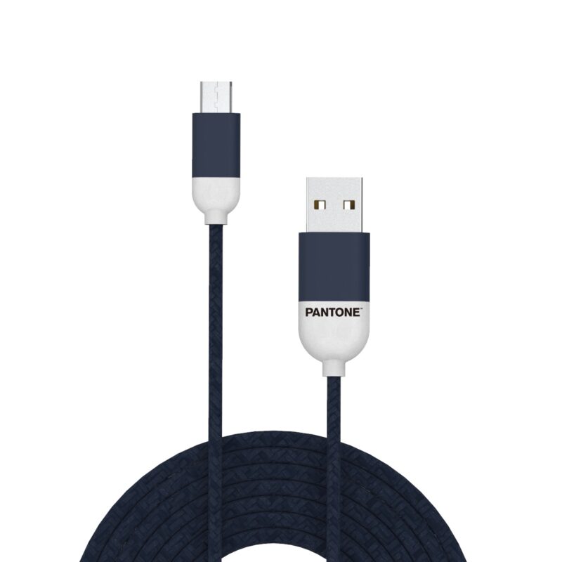 PANTONE cable USB - microUSB 1,5m 2,4A PT-MC001-5 Navy 2380C