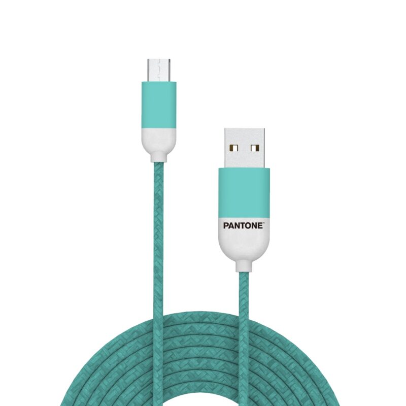 PANTONE cable USB - microUSB 1,5m 2,4A PT-MC001-5 Teal 3242C