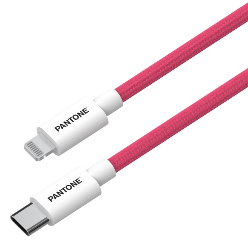 PANTONE MFi cable Lightning - USB-C 1,5m PT-CTL002-5 Pink 184C - Bild 3