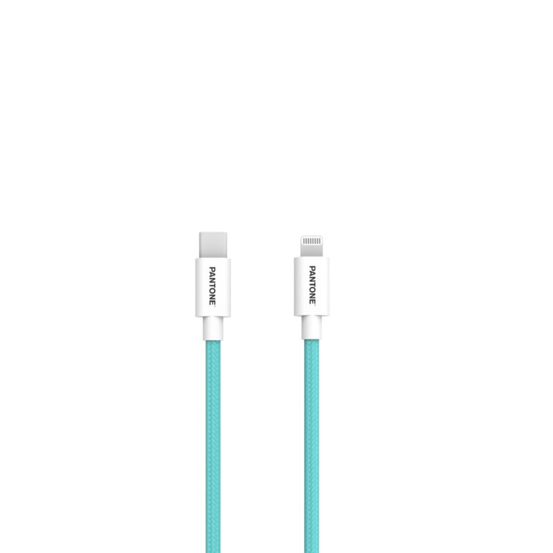 PANTONE MFi cable Lightning - USB-C 1,5m PT-CTL002-5 Teal 3242C