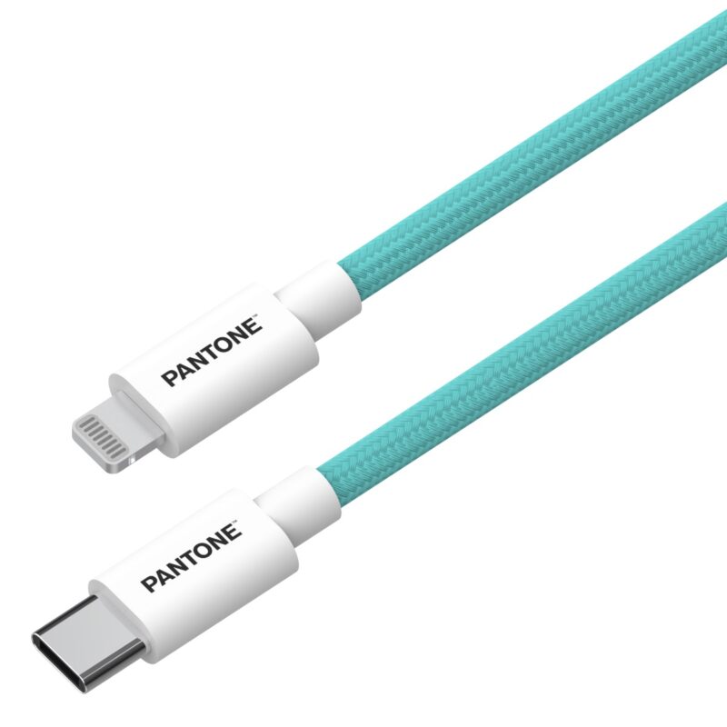 PANTONE MFi cable Lightning - USB-C 1,5m PT-CTL002-5 Teal 3242C - Bild 3