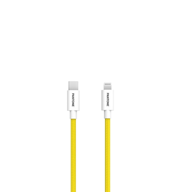 PANTONE MFi cable Lightning - USB-C 1,5m PT-CTL002-5 Yellow 102C