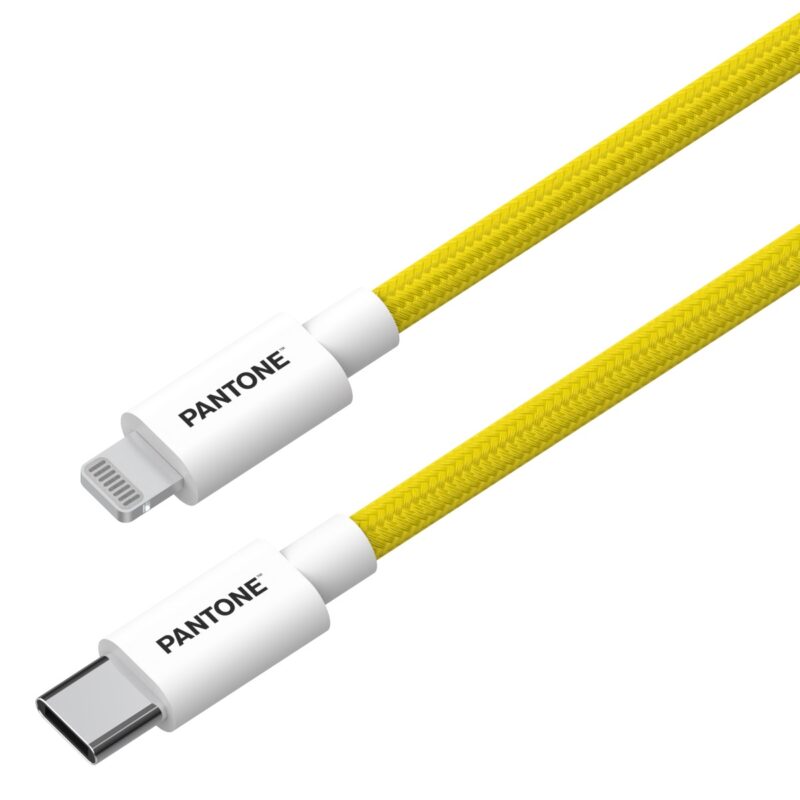 PANTONE MFi cable Lightning - USB-C 1,5m PT-CTL002-5 Yellow 102C - Bild 3