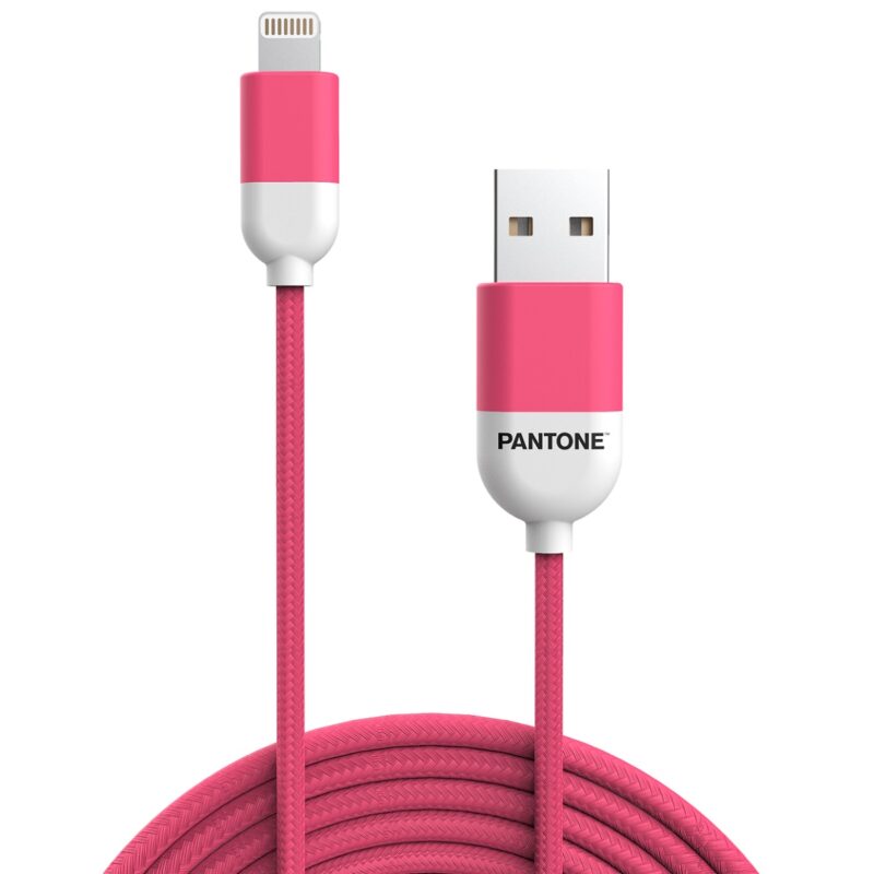 PANTONE MFi cable USB - Lightning 1,5m 2,4A PT-LCS001-5 Pink 184C