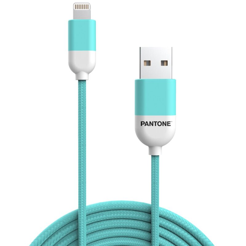 PANTONE MFi cable USB - Lightning 1,5m 2,4A PT-LCS001-5 Teal 3242C