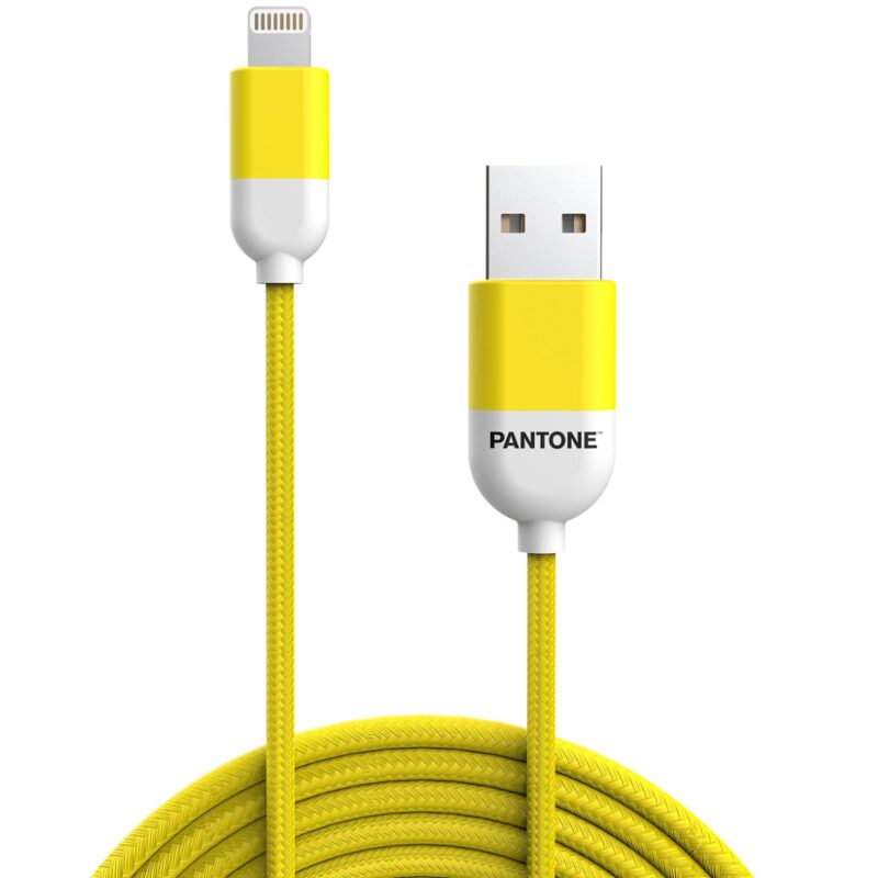 PANTONE MFi cable USB - Lightning 1,5m 2,4A PT-LCS001-5 Yellow 102C