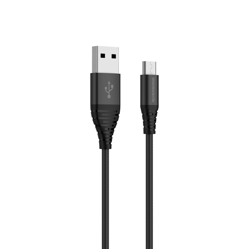 Riversong cable Alpha S USB - microUSB 1,0m 2,4A black CM32 - Bild 3