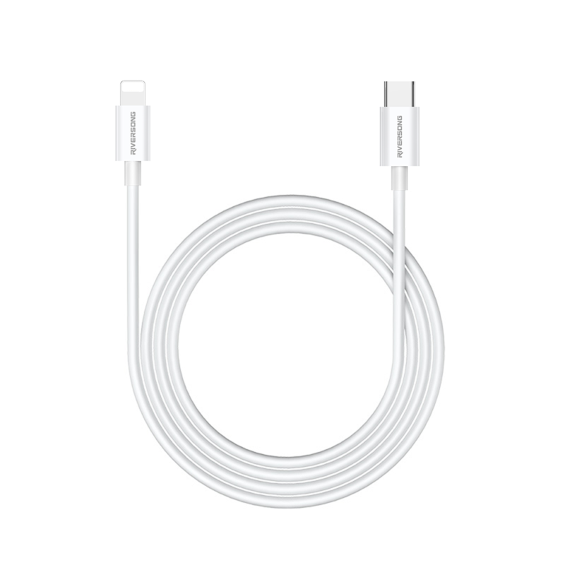 Riversong cable Lotus 08 USB-C - Lightning 1,0m 3A light grey CL76