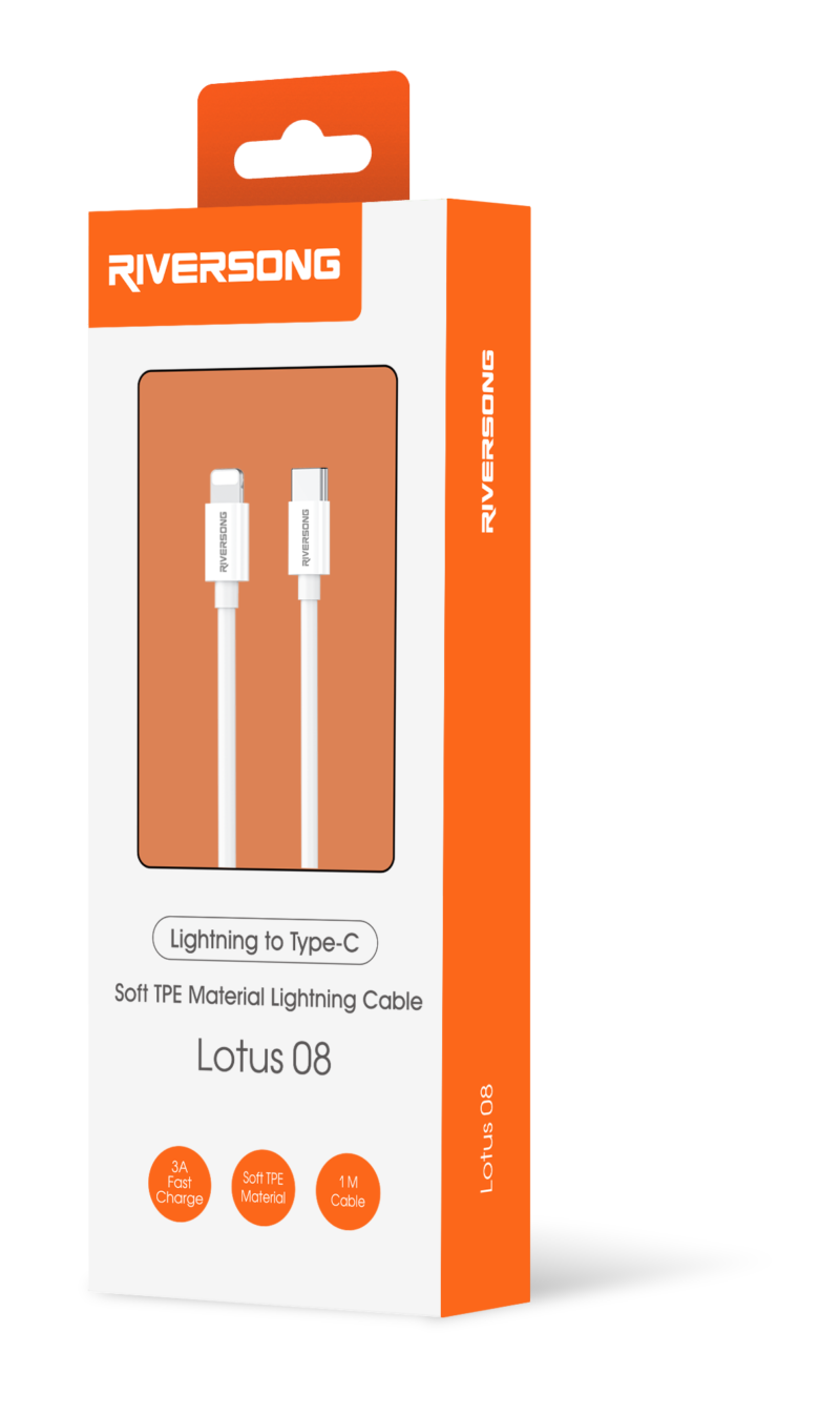 Riversong cable Lotus 08 USB-C - Lightning 1,0m 3A light grey CL76 - Bild 4