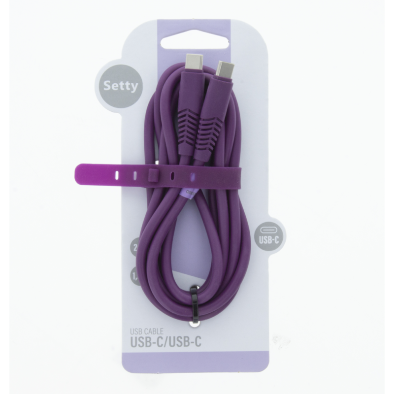 Setty cable USB-C - USB-C 1,5 m 2,1A KSC-C-1.5219 purple - Bild 3