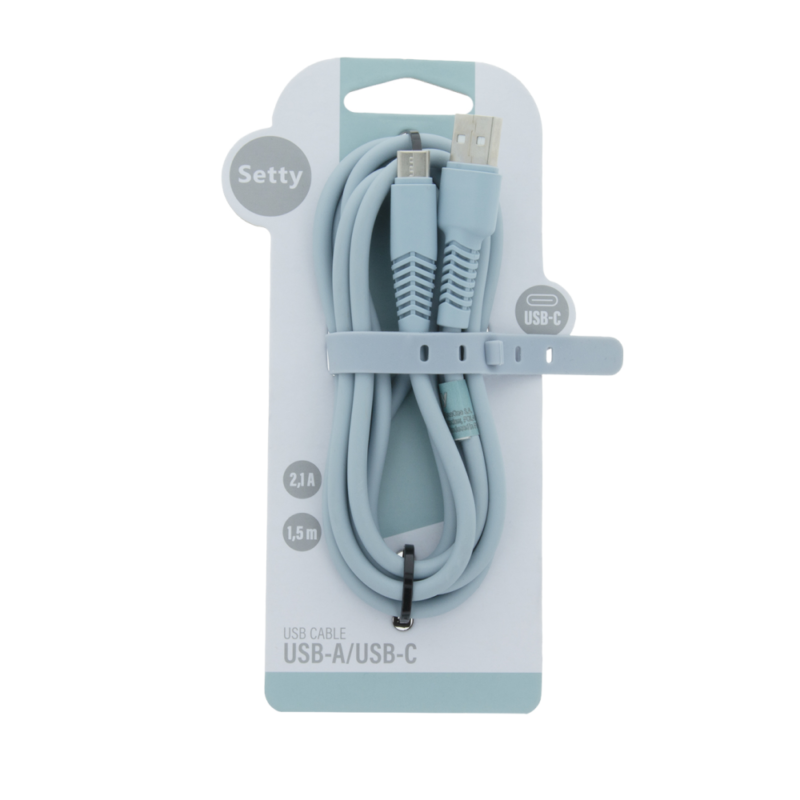 Setty cable USB - USB-C 1,5 m 2,1A KSA-C-1.523 blue - Bild 3