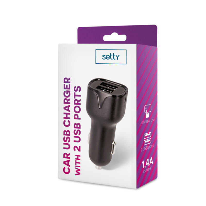 Setty car charger 2x USB 1,4A black - Bild 3