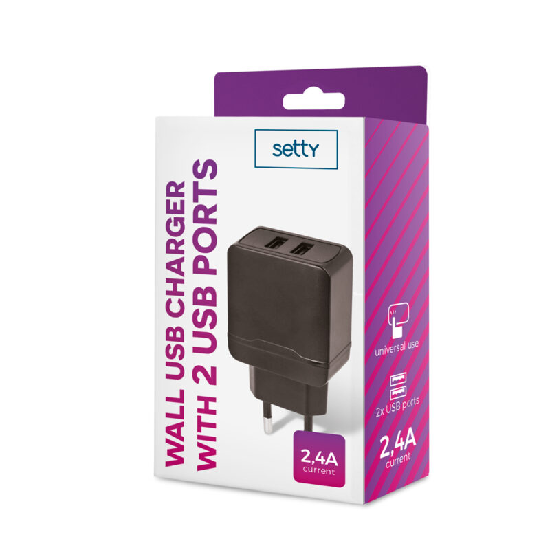 Setty charger 2x USB 2,4A black - Bild 3