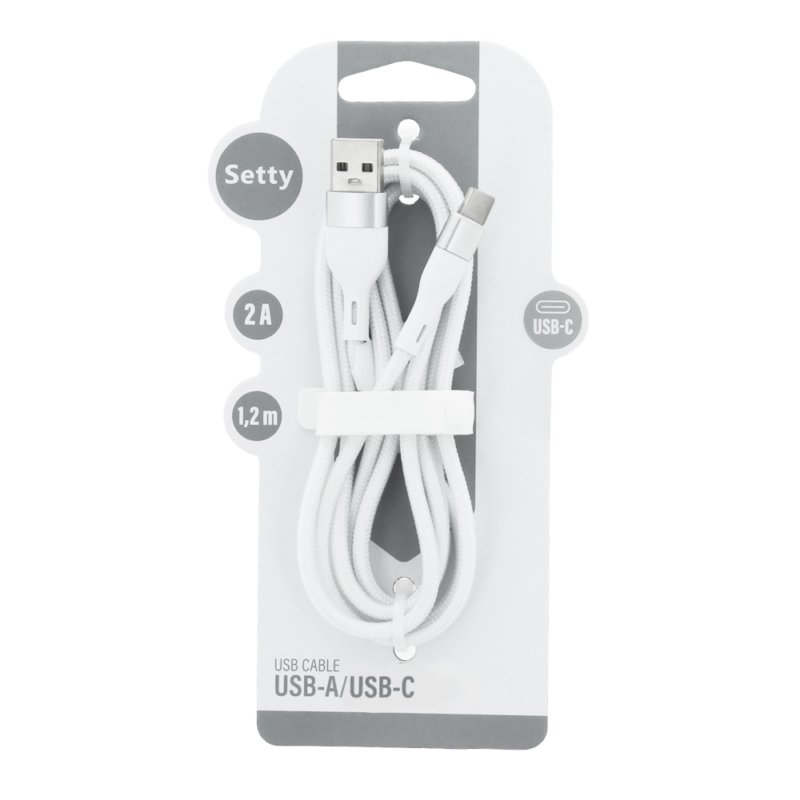 Setty USB - USB-C cable 1,2 m 2A KSA-C-1.220 white