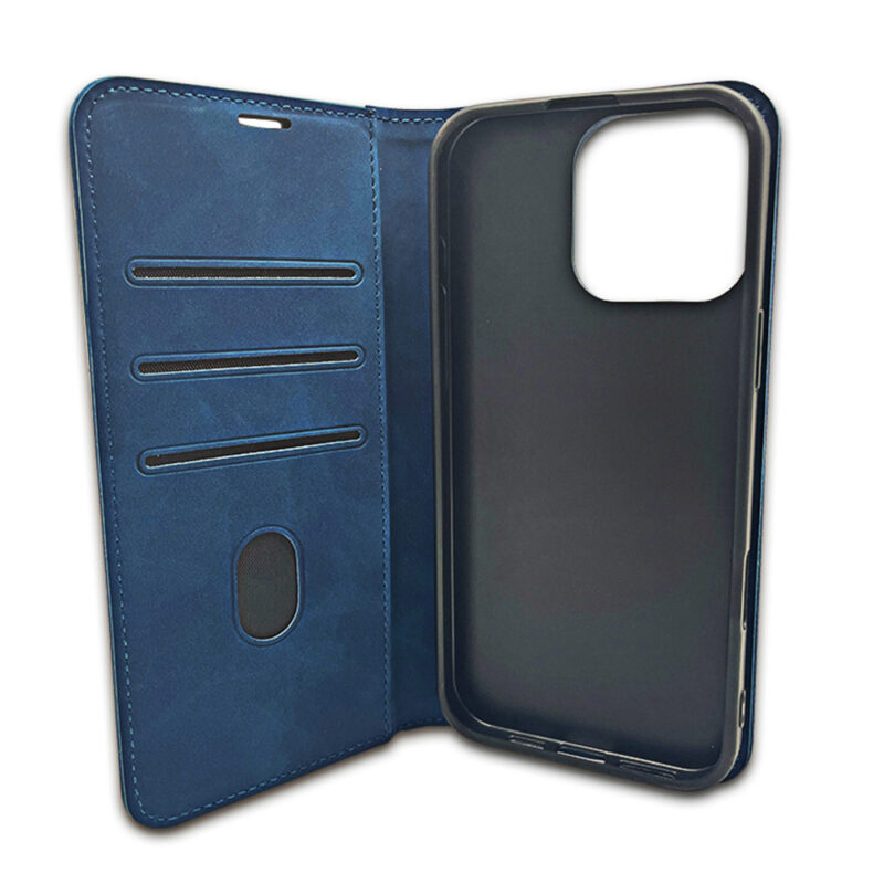 Smart Suede case for iPhone 16 6,1" navy blue - Bild 4