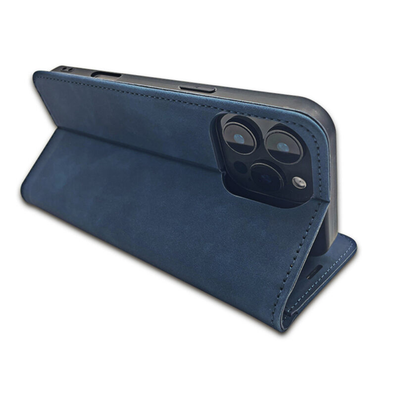 Smart Suede case for iPhone 16 6,1" navy blue - Bild 5