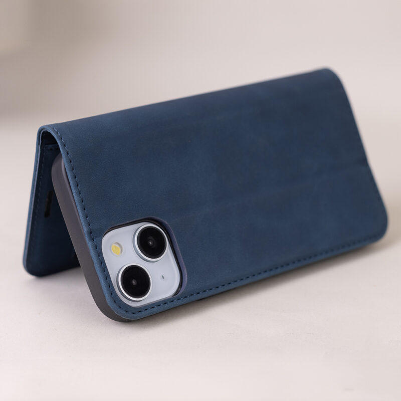 Smart Suede case for iPhone 16 6,1" navy blue - Bild 6