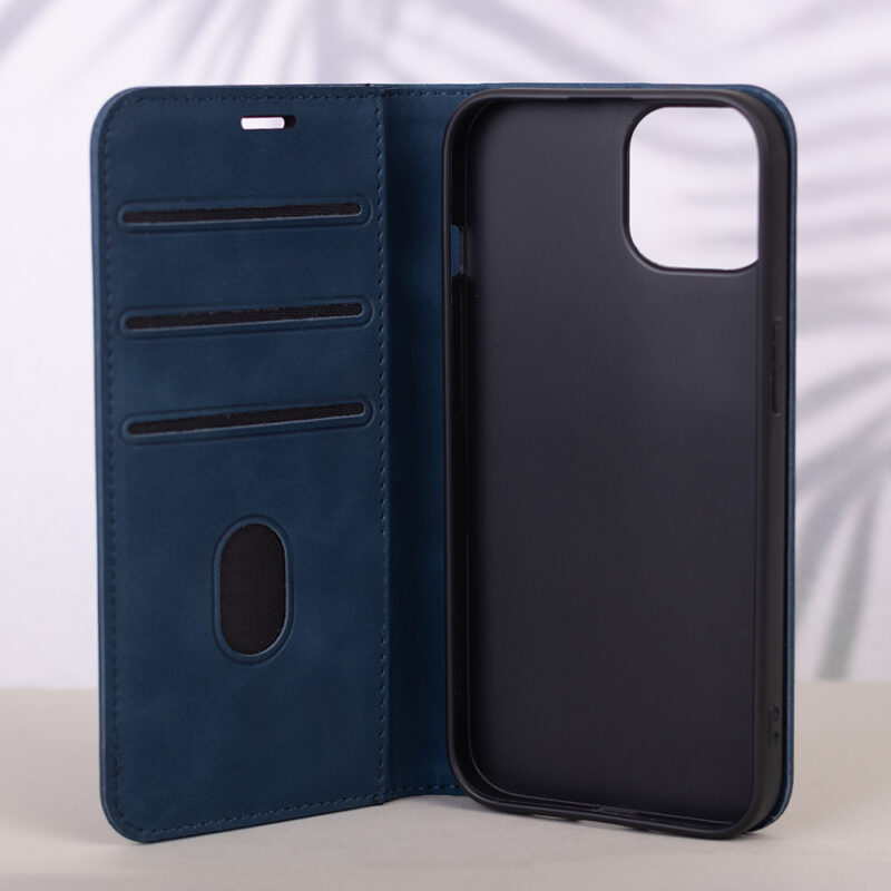 Smart Suede case for iPhone 16 6,1" navy blue - Bild 7