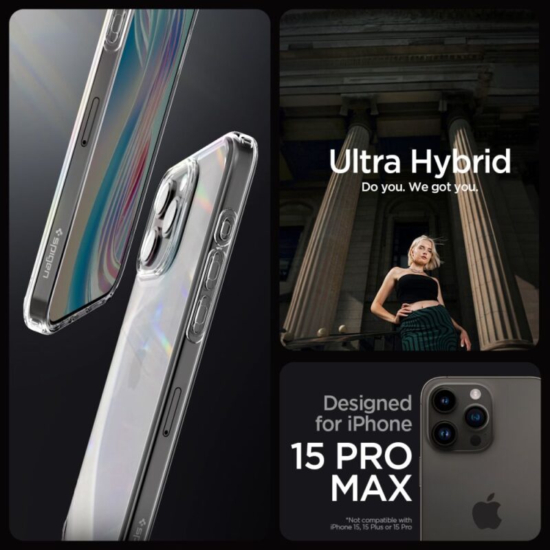 Spigen Ultra Hybrid case for iPhone 15 Pro Max 6,7" crystal clear - Bild 11