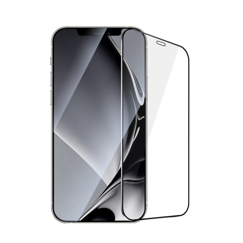 Tempered glass metal frame for iPhone 12 Pro Max 6.7" black frame