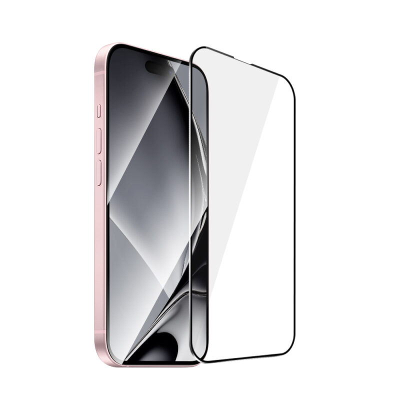 Tempered glass metal frame for iPhone 15 Plus 6,7" black frame