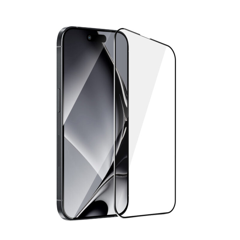 Tempered glass metal frame for iPhone 15 Pro 6,1" black frame