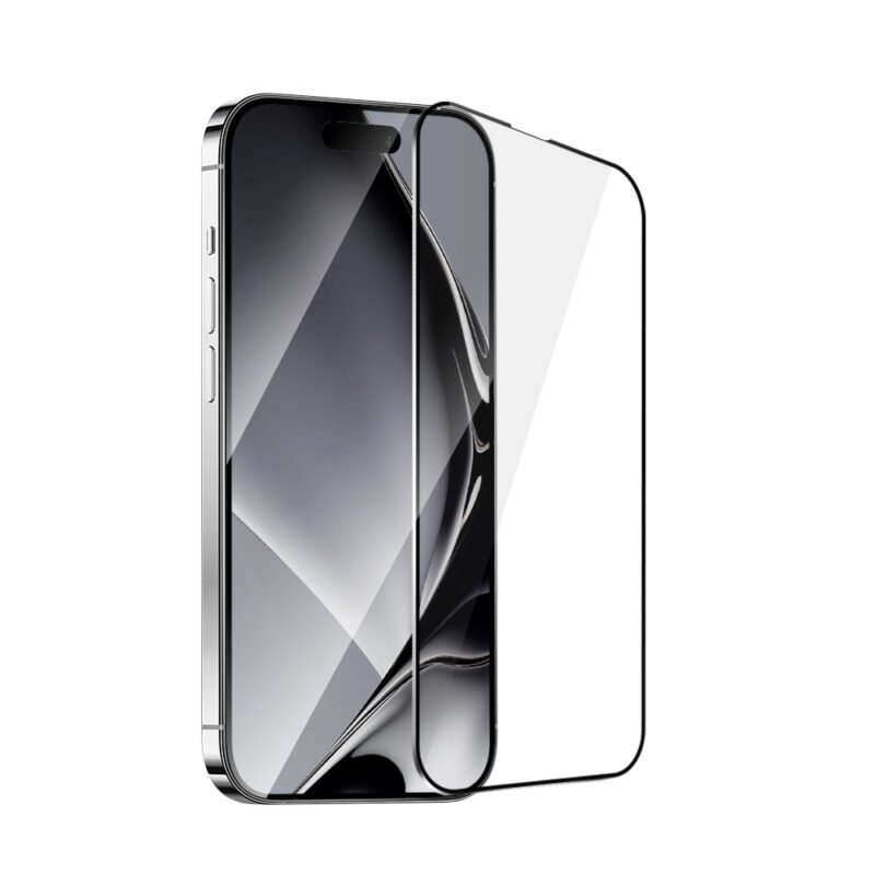 Tempered glass metal frame for iPhone 16 6,1" black frame