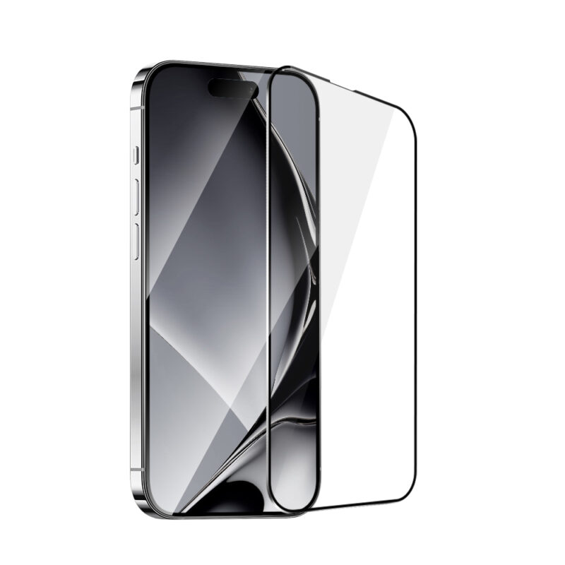 Tempered glass metal frame for iPhone 16 Plus 6,7" black frame