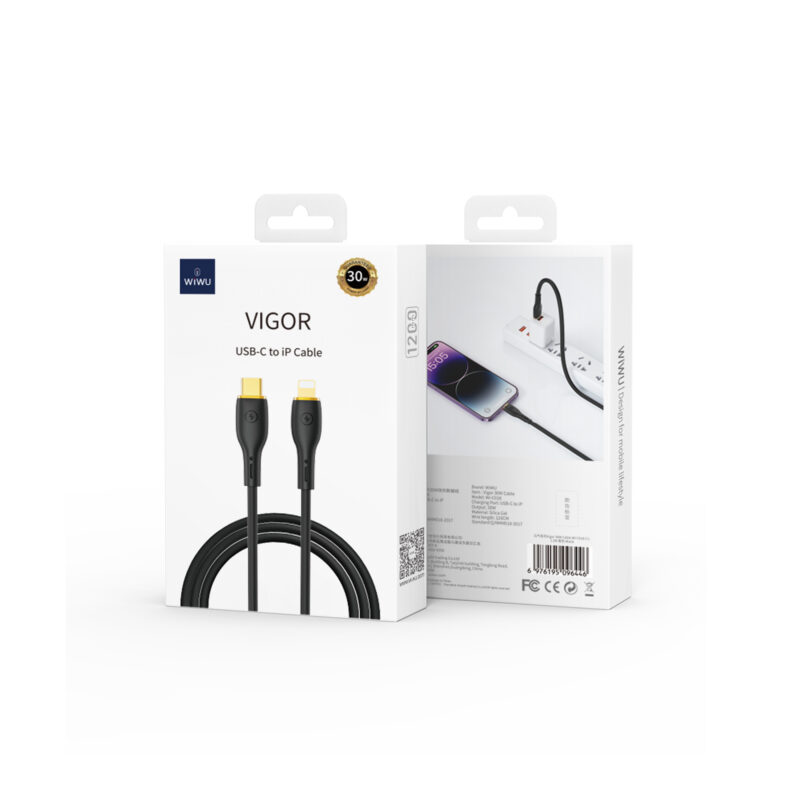 WIWU cable YQ01 USB-C - Lightning 30W 1,2m black - Bild 6