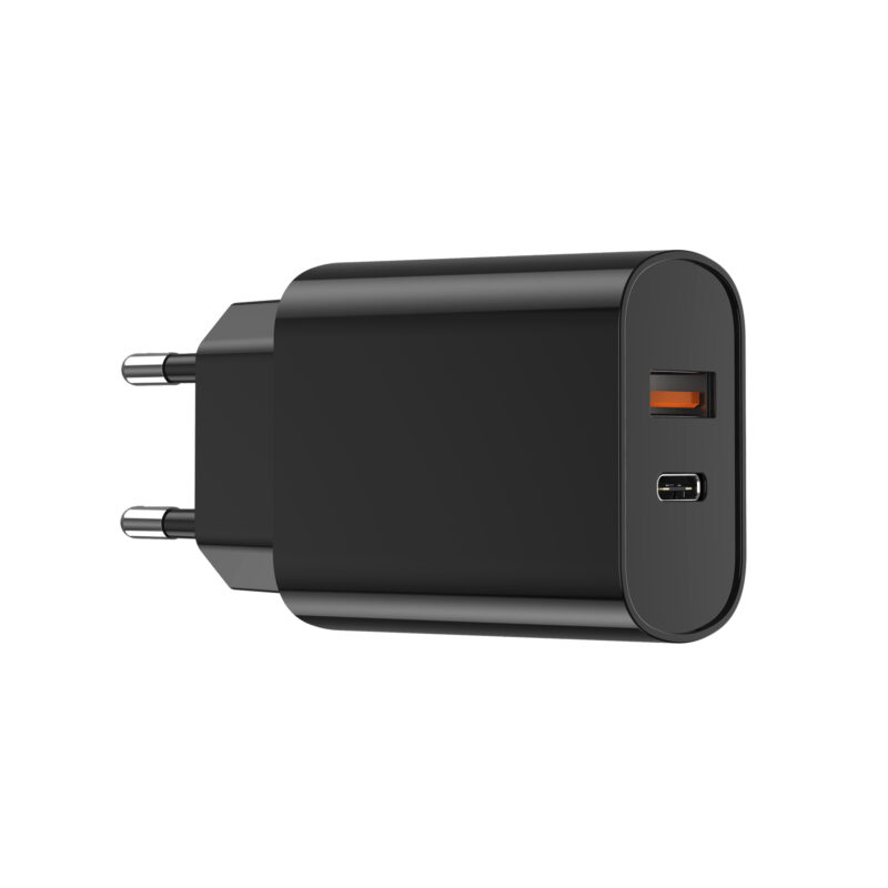 WIWU wall charger Wi-U002 PD + QC 20W 1x USB 1x USB-C black