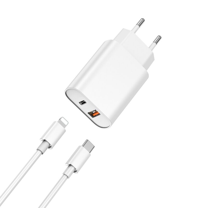 WIWU wall charger Wi-U002 PD + QC 20W 1x USB 1x USB-C white + cable USB-C - Lightning - Bild 3