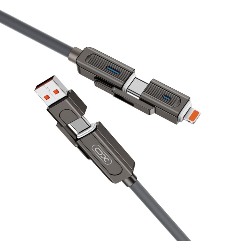 XO cabel NB275 4w1 USB-C - Lightning + USB + USB-C 60W 1,0m szary - Bild 4