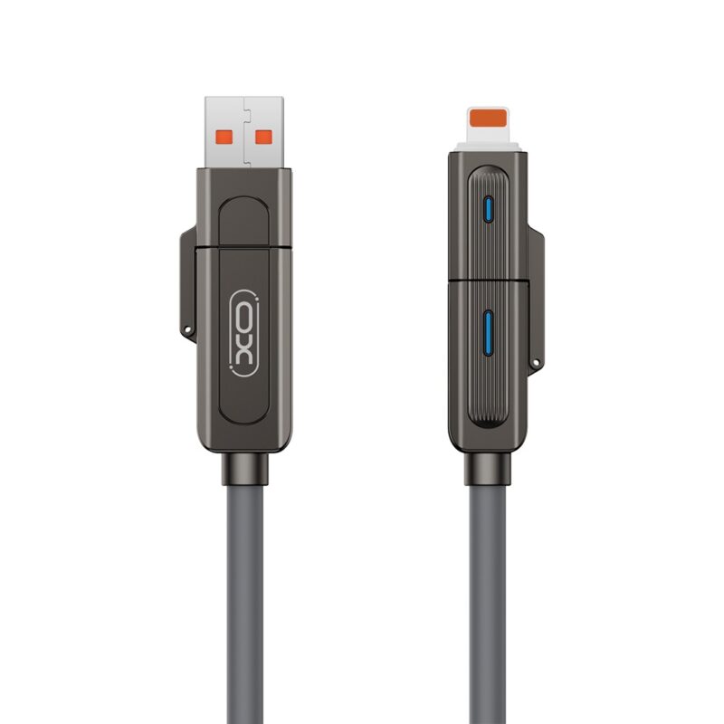 XO cabel NB275 4w1 USB-C - Lightning + USB + USB-C 60W 1,0m szary - Bild 5