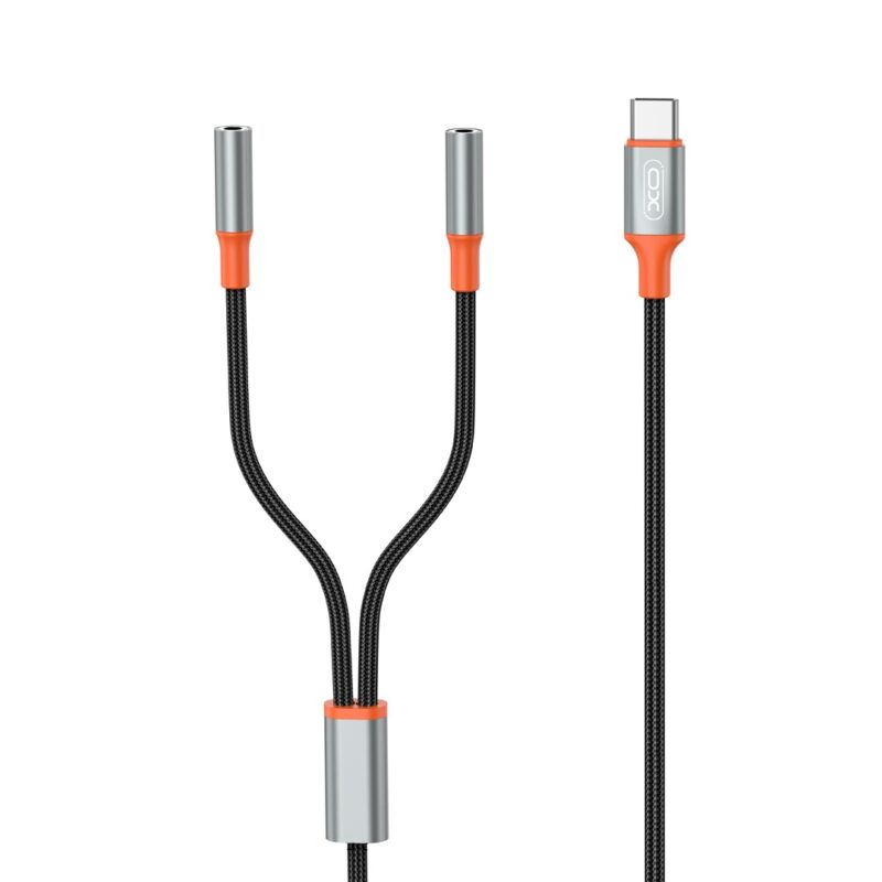 XO cable audio 2in1 NB-R269B 3.5mm USB-C - socket 3.5mm jack / socket 3.5mm jack 1,2 m black - Bild 3