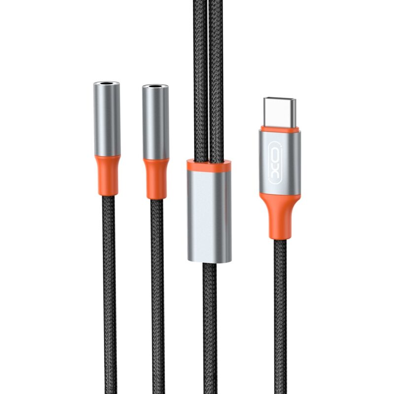 XO cable audio 2in1 NB-R269B 3.5mm USB-C - socket 3.5mm jack / socket 3.5mm jack 1,2 m black - Bild 4