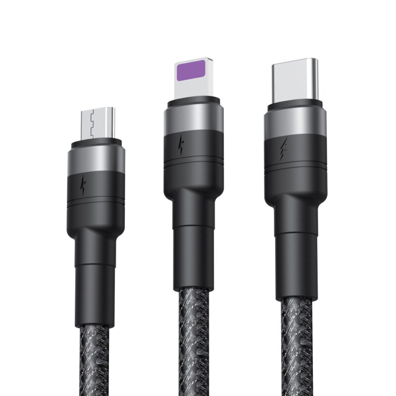 XO cable NB-Q191 3w1 USB - Lightning + USB-C + microUSB 1,2 m 40W black - Bild 3