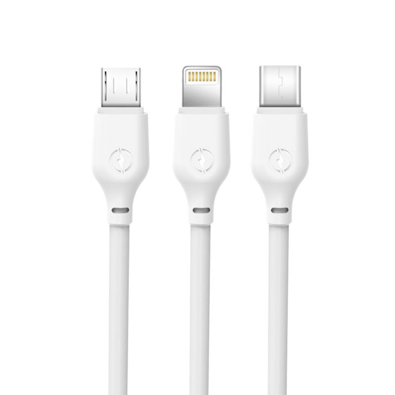 XO cable NB103 3in1 USB - Lightning + USB-C + microUSB 1,0 m 2,1A white