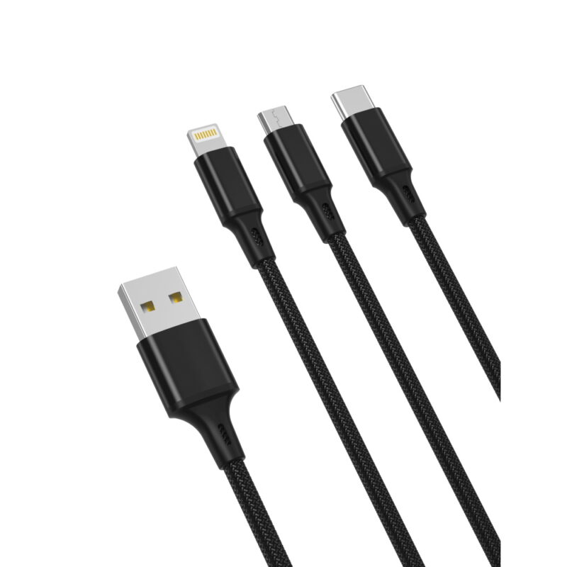 XO cable NB173 3in1 USB - Lightning + USB-C + microUSB 1,2 m 2,4A black