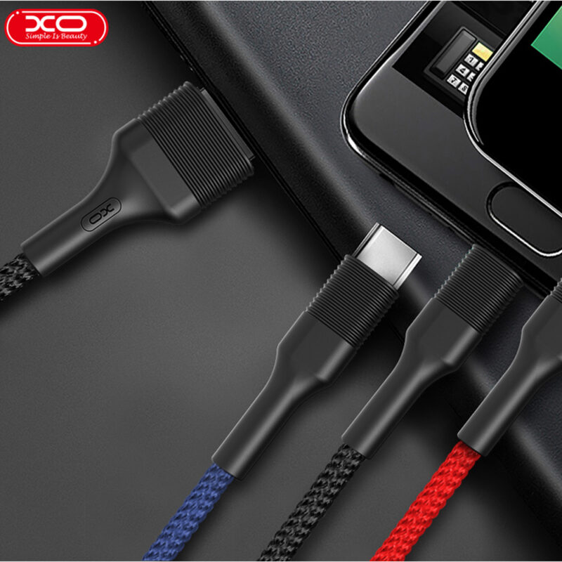 XO cable NB54 3in1 USB - Lightning + USB-C + microUSB 1,2 m 3A multicolor - Bild 6