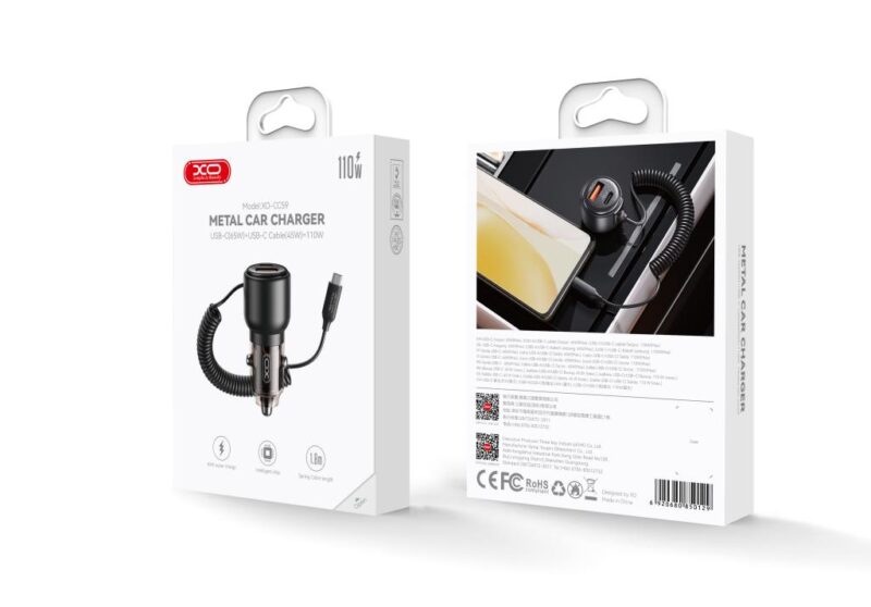 XO car charger CC59 65W 1x USB 1x USB-C tarnish with USB-C cable + USB-C - USB-C cable - Bild 3