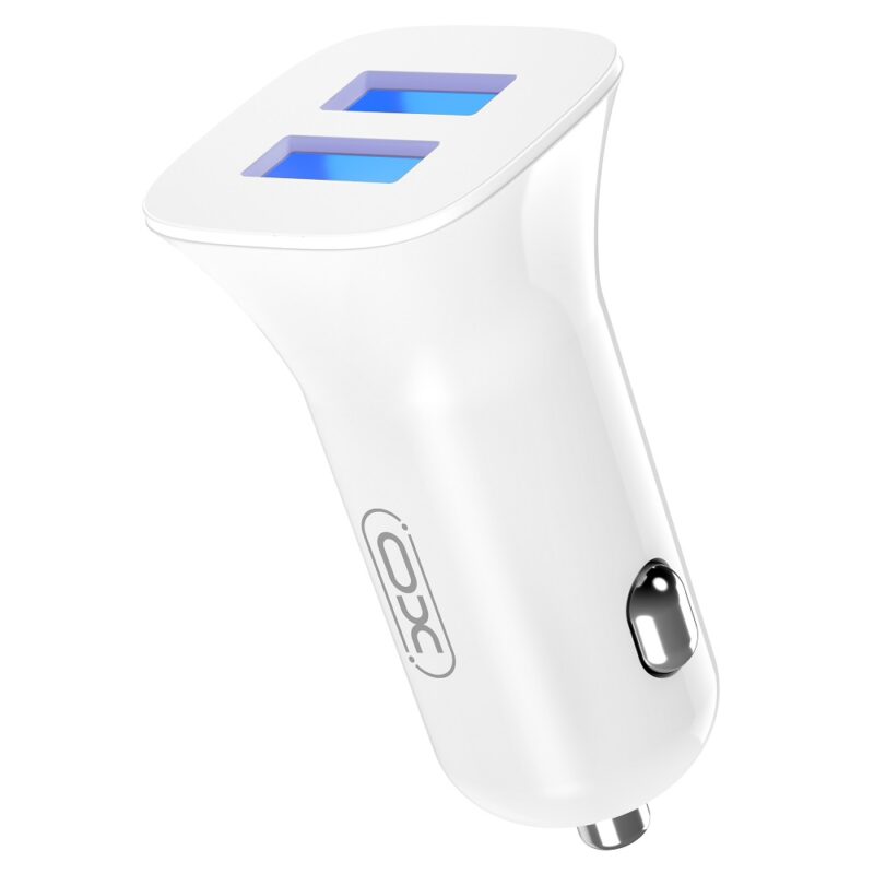 XO car charger TZ10 2x USB 2,4A white + microUSB cable - Bild 3