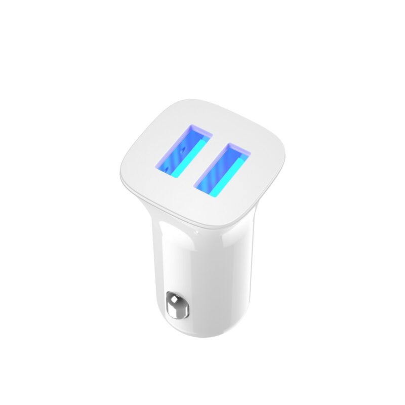 XO car charger TZ10 2x USB 2,4A white + microUSB cable - Bild 5