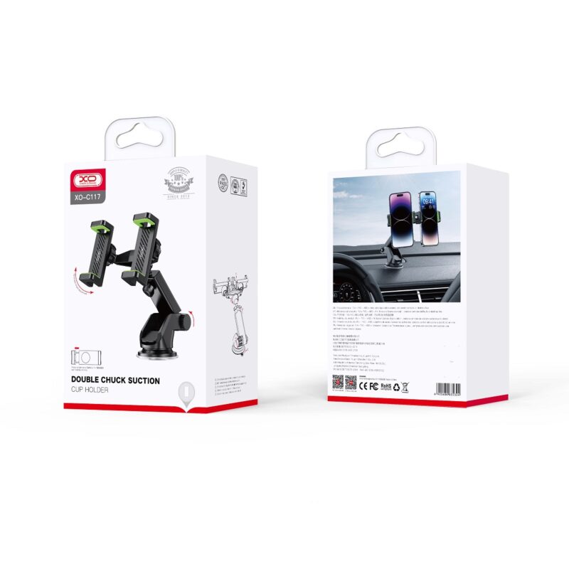 XO car holder C117 black with suction cup 2in1 double - Bild 3