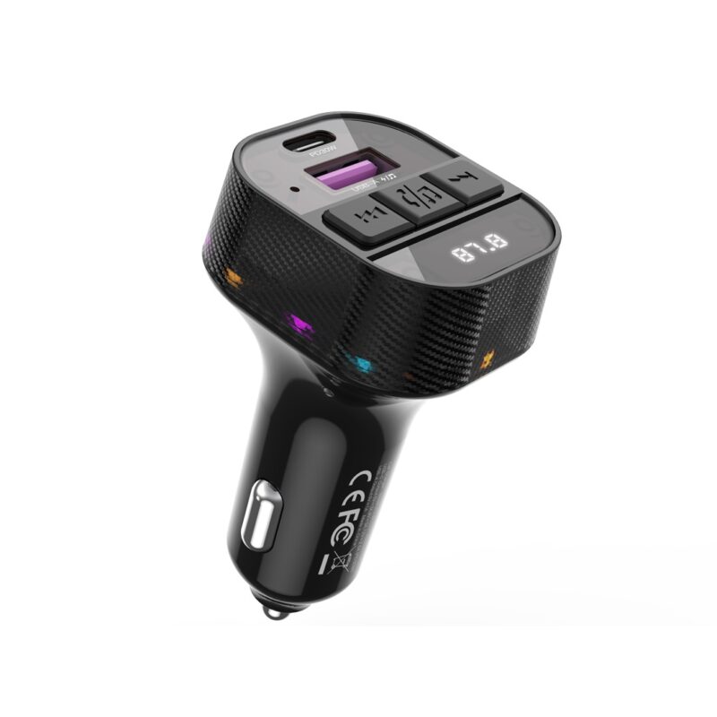 XO transmitter FM BCC17 Bluetooth MP3 car charger 30W black + cable USB-C - Lightning - Bild 4