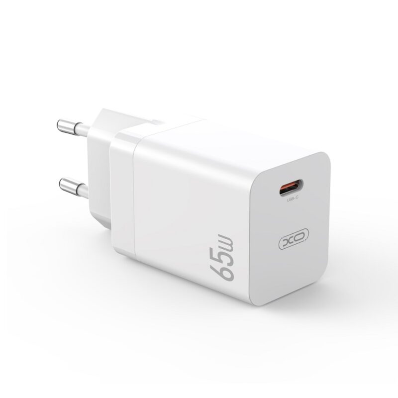 XO wall charger CE10 PD 65W 1x USB-C white + USB-C - Lightning cable - Bild 3