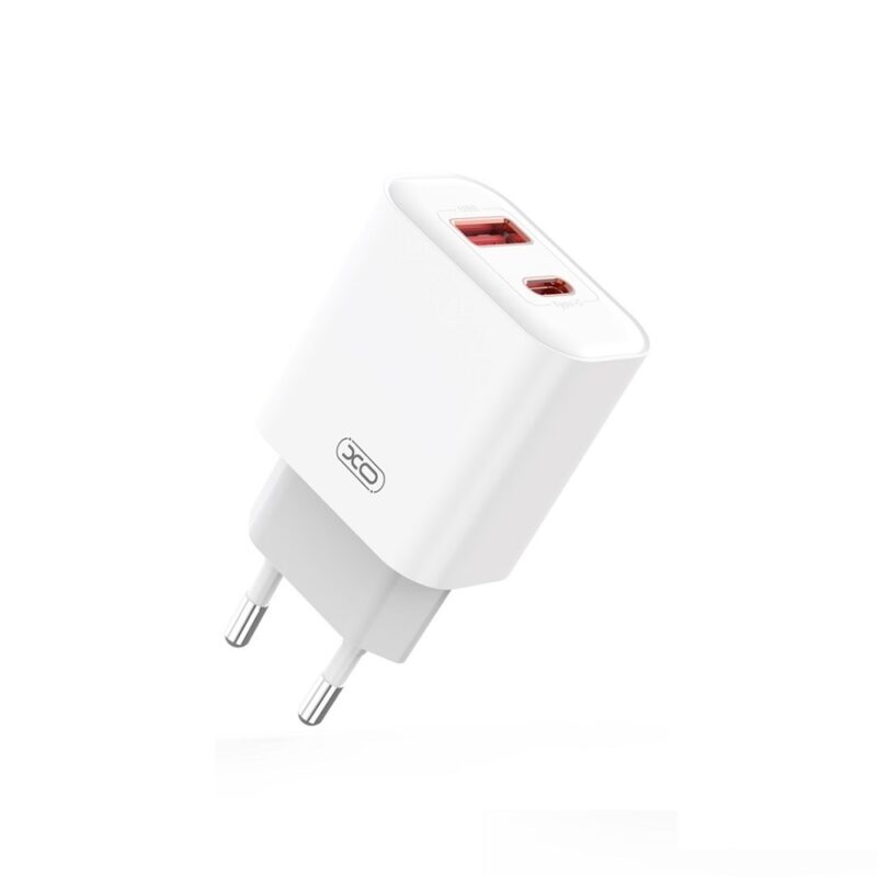 XO wall charger CE12 PD QC3.0 20W 1x USB 1x USB-C white + USB-C - Lightning cable - Bild 4