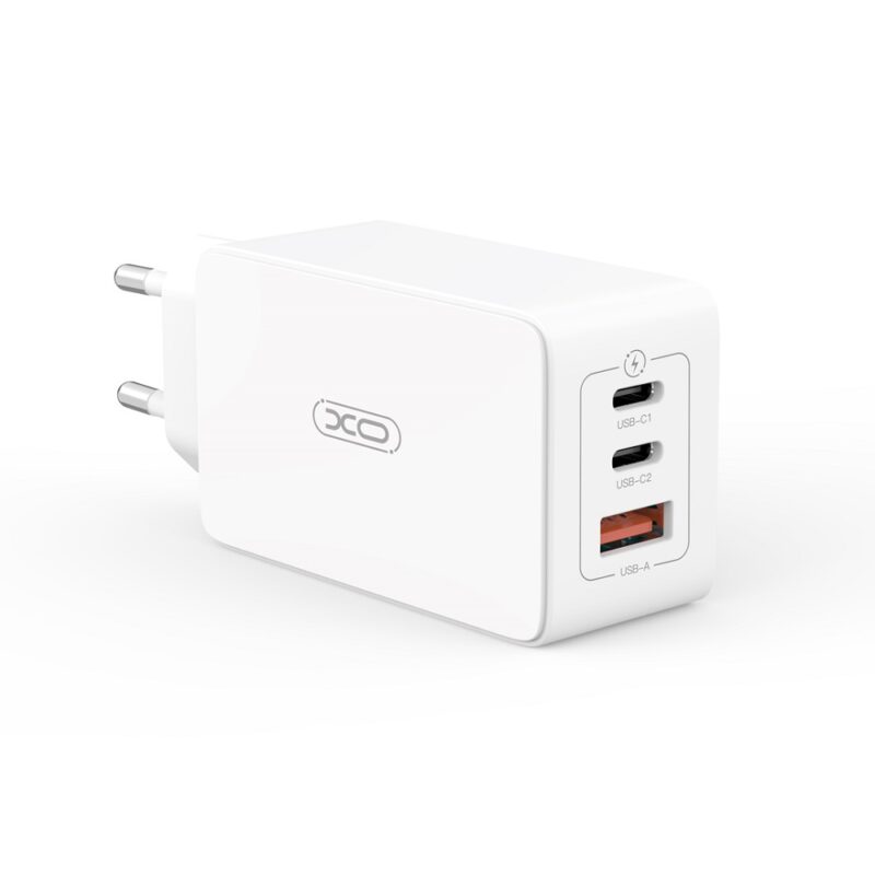 XO wall charger CE13 PD QC 3.0 65W 1x USB 2x USB-C white - Bild 3