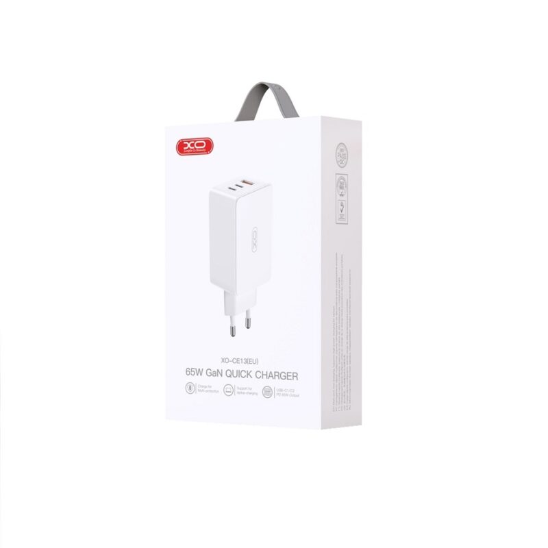 XO wall charger CE13 PD QC 3.0 65W 1x USB 2x USB-C white - Bild 5